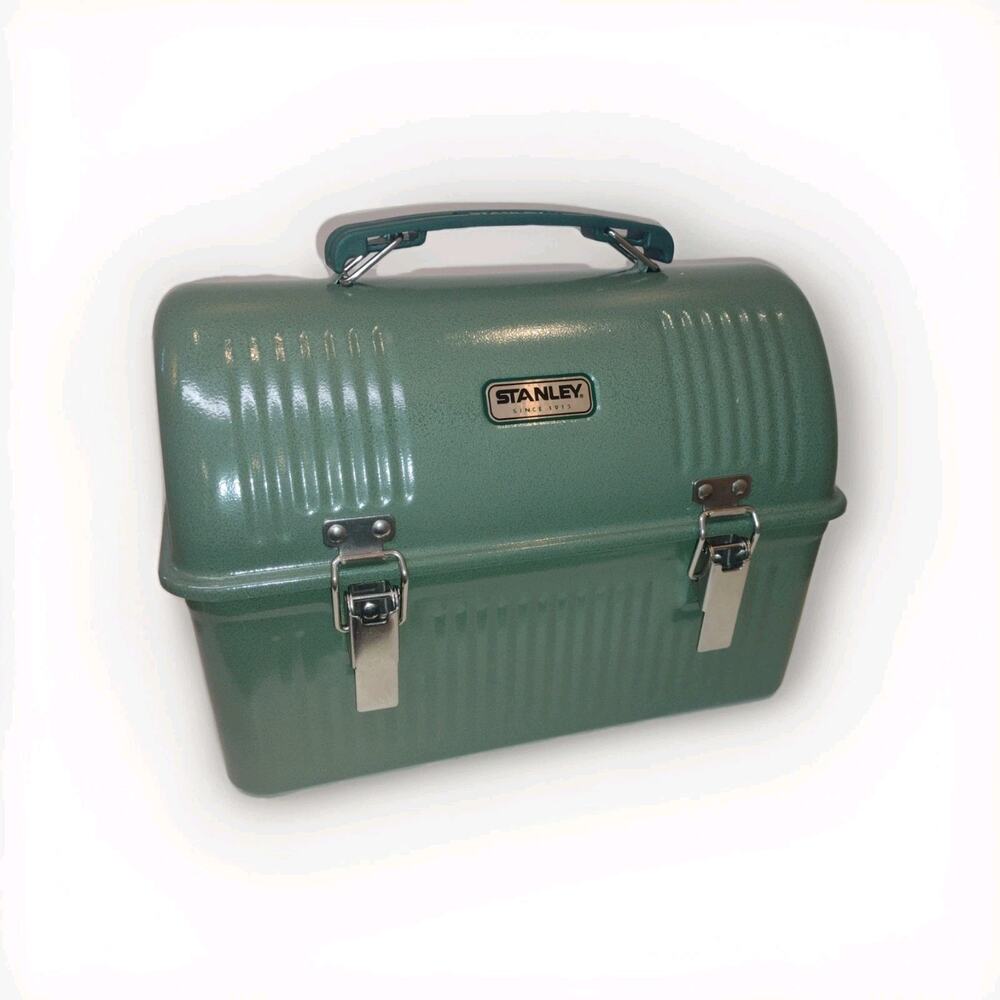 Stanley Green Metal Lunch Box 10 qt w/ Handle & Lid, Model 20-00960